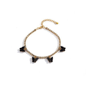 <span class=keywords><strong>Bracelet</strong></span> de <span class=keywords><strong>cheville</strong></span> en Zircon pour femmes, bijoux de pied, chaîne de <span class=keywords><strong>cheville</strong></span> en diamant, breloque papillon, <span class=keywords><strong>rose</strong></span>, vert, nouvelle collection - Product Image 6