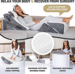 Busa memori yang populer baji relaksasi yang dapat disesuaikan untuk menghilangkan rasa sakit. Bantal baca penyangga punggung - Product Image 4