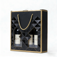 Emballage cadeau de vin haut de gamme pour mariage et Noël, boîte en carton personnalisée avec logo, écologique et réutilisable