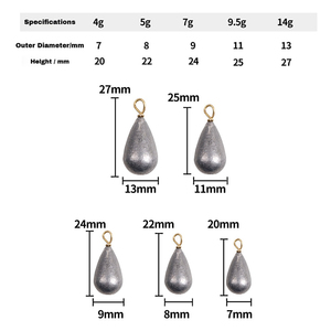 Plomb de pêche en forme de goutte avec anneau, plomb de lancer longue portée avec anneau, plomb de pêche torsadé avec anneau, plomb de pêche à lancer avec anneau - Product Image 4