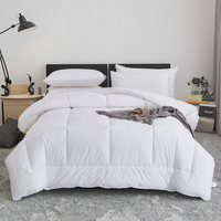 Couette alternative moderne écologique en coton 100% avec rembourrage en polyester, toutes saisons, pour lits King, Queen et simples, idéale pour les chambres d'hôtel, couleur blanche