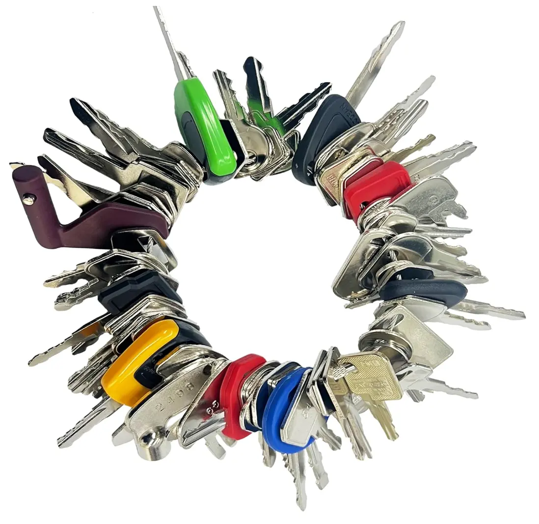 Conjunto mestre de chaves para equipamentos pesados, 58 chaves de ignição para empilhadeira Volvo JLG Caterpillar Komatsu, chave de ignição adequada para maquineta