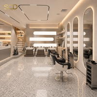 Aménagement intérieur personnalisé pour salon de coiffure, mobilier de salon de beauté, station de coiffage, présentoir, solution de magasin de détail