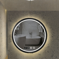 Miroir LED intelligent moderne pour salle de bain, étanche IP44, avec commande tactile, anti-buée, éclairage réglable, pour usage hôtelier