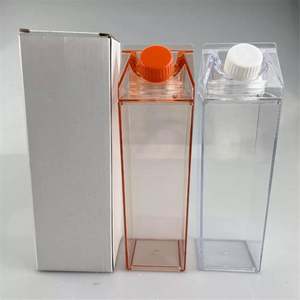 500Ml 1000Ml Square Plastic Transparent Clear <b>Milk</b> Carton Water <b>Bottle</b> - Product Image 4