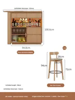Table de bar télescopique moderne et minimaliste en bois d'hévéa, style îlot étroit, pour petits espaces domestiques, référence BZ002 (Stock US)