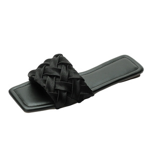 Sandales plates en perles pour femmes, style français, tressées, à bout ouvert, tendance, décontractées, à talon plat, pour l'extérieur - Product Image 3