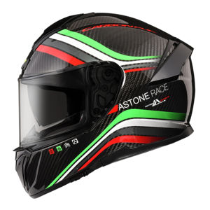 Casco de Motocicleta Integral de Fibra de Carbono Rojo/Gris Astone Helmets, Nuevo Éxito de Ventas Global, con 1 Año de Garantía - Product Image 1