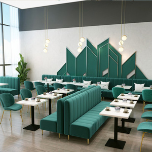 Custom Design Modern Cafe Bench Seating Fast Food Restaurant Table And Chairs Coffee Shop <strong>Sofa</strong> - Product Image 1