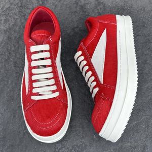 נעלי מעצבים באיכות גבוהה גברים מעצבים יוניסקס אדום וינטג 'נעלי ספורט עם פרווה - Product Image 4