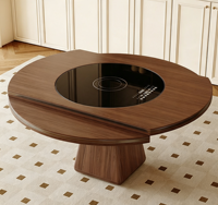 Table et chaises multi-usages extensibles en bois massif de style français, adaptées aux hôtels, restaurants et maisons