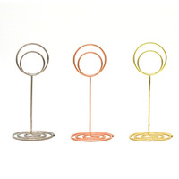 Support de menu et porte-numéro de table en acier inoxydable multi-tailles doré pour restaurant, hôtel et mariage