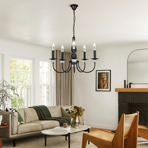 Lustre suspendu moderne noir en cristal, style bougie, prix de gros, pour hôtel - Product Image 3