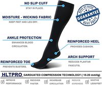 Bas de contention pour soulager la douleur, 15-20 mmHg, nylon blanc, mi-cuisses, varices, chaussettes de compression, tricot d'automne