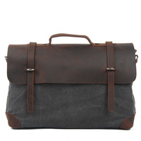 Toile cirée sac à bandoulière pour hommes luxe couleur unie Document 15 pouces mallette d'affaires ordinateur sac à main pochette d'ordinateur