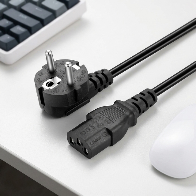 Power Cord 1.5m 1.8m 3Pin EU Plug 220V 0.75mm Copper Power Cable AC Plug As Requested Black