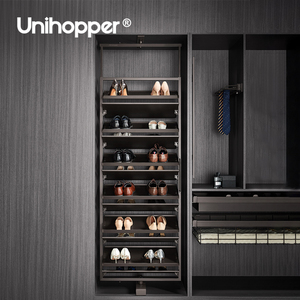 خزانة ملابس Unihopper الحديثة رف الأحذية الدوارة خزانة تخزين عرض المعادن الدورية رف الأحذية - Product Image 1