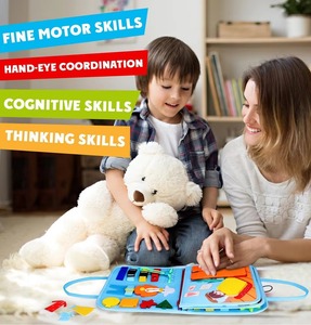 Nuovo aggiornamento Montessori autismo giocattolo sensoriale morbido tessuto in feltro blu attività di apprendimento si è sentito occupato a bordo con alfabeto animale - Product Image 2