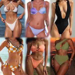 Conjunto de bikini para mujer 2026 de moda de verano, sexy, con estampado digital degradado en la cintura, ideal para la playa, ¡gran oferta! - Product Image 3