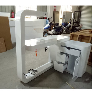 Mesa de escritorio de uñas de color púrpura <span class=keywords><strong>Glam</strong></span> con cajón y colector de polvo para mesa de uso de salón de uñas - Product Image 5