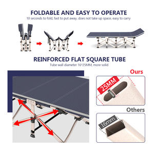 ポータブル折りたたみ式昼寝ベッドオフィスケアベッドビーチキャンプコット多機能ラウンジチェア - Product Image 3