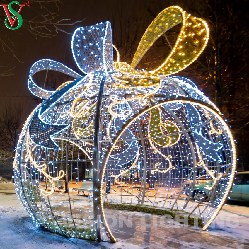 Waterproof 3D big round ball lighting for outdoor Christmas decoration with led string light