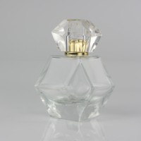 Flacon de parfum vide rectangulaire transparent en verre de luxe, nouveau design, 50 ml, avec vaporisateur à pompe pour l'emballage