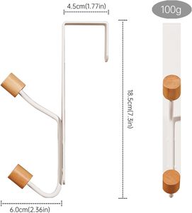 Sturdy Metal Over Door Wooden Hooks Organizer Rack for Hanging <b>Coats</b> Hats <b>Robes</b> Towels,Bathroom Bedroom Door Hangers - Product Image 4