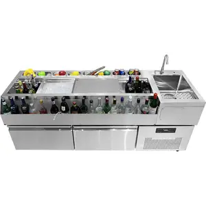 Bàn pha chế chuyên dụng kiểu mới dành cho quán bar, hộp đêm, quầy bar nhỏ, trạm pha chế <span class=keywords><strong>cocktail</strong></span>, bàn pha chế bằng thép không gỉ thương mại - Product Image 1