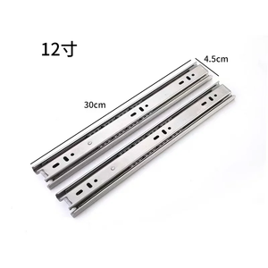 Glissière de tiroir silencieuse en acier inoxydable épaissi à trois sections, accessoires de quincaillerie pour cuisine et salle à manger - Design moderne - Product Image 5