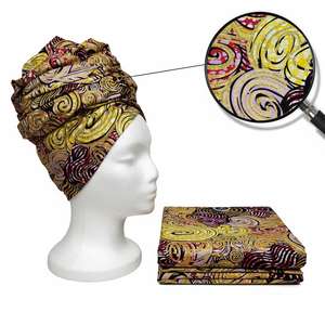 Tela Africana de <span class=keywords><strong>Cera</strong></span> Auténtica Garantizada Super-W, Tela de <span class=keywords><strong>Cera</strong></span> Grand con Brillo, Algodón Ankara, <span class=keywords><strong>Cera</strong></span> Dorada con Estampado Flash Dorado, Batik Pagne - Product Image 4