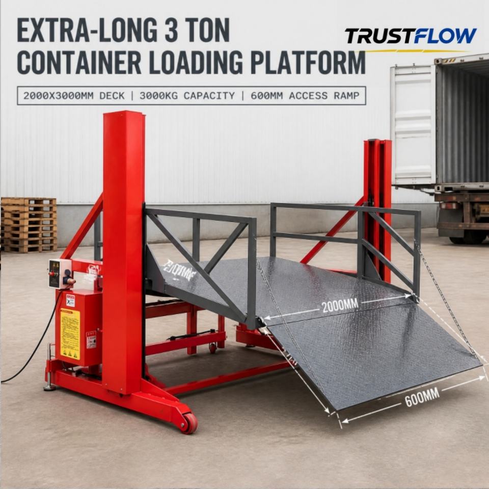 Steel Shipping Container Ramp Mobile Container Loading Platform 2000x3000mm 3 Ton Hydraulic Lift with ...