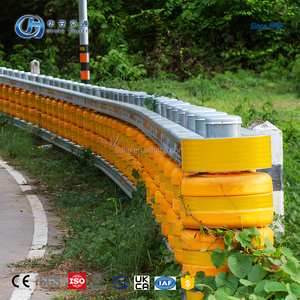 Sistema de barrera de carretera de rodillos de color de tráfico personalizado barandilla de cilindro giratorio anticorrosión hecha de plástico acero EVA Metal - Product Image 5