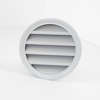 Grille de ventilation murale circulaire moderne en aluminium moulé sous pression, extérieure, résistante aux intempéries, avec moustiquaire