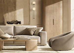 Muebles de Interior de gama alta, diseño moderno, sala de estar, tela blanca, sofás de 2 plazas a la venta - Product Image 6