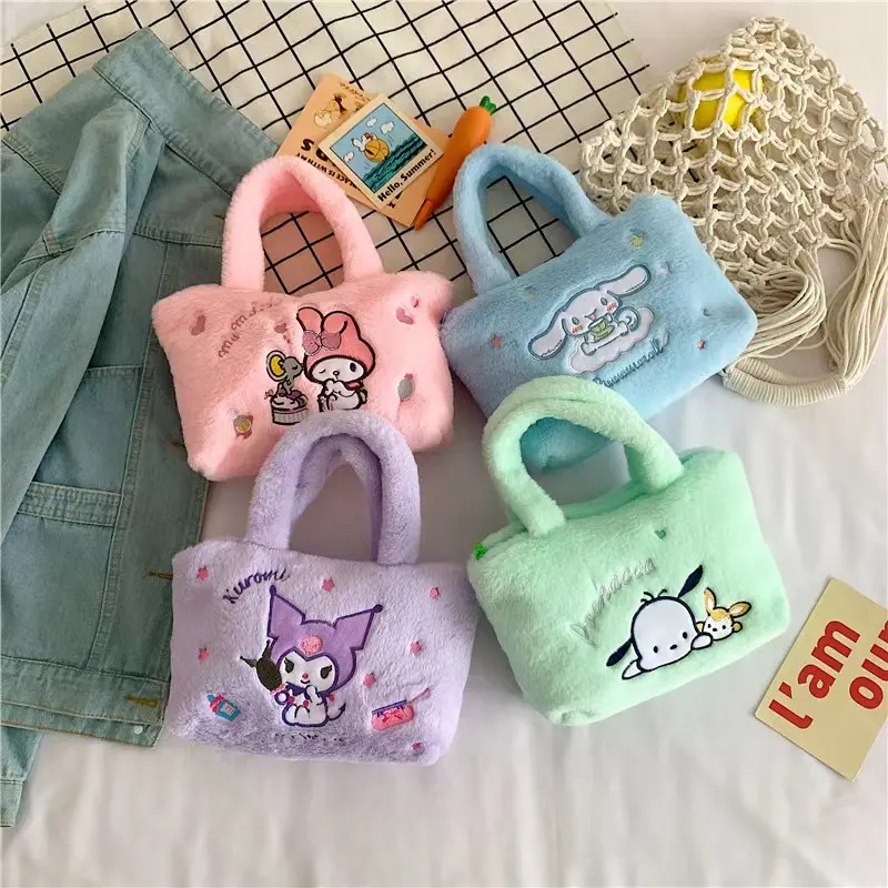 Botu New Arrivals Wholesale Sanrio Handbags Kuromi Soft Cute Plush Bags Kawaii My Melody Plush Bags Custom Stuffed Plush Bag