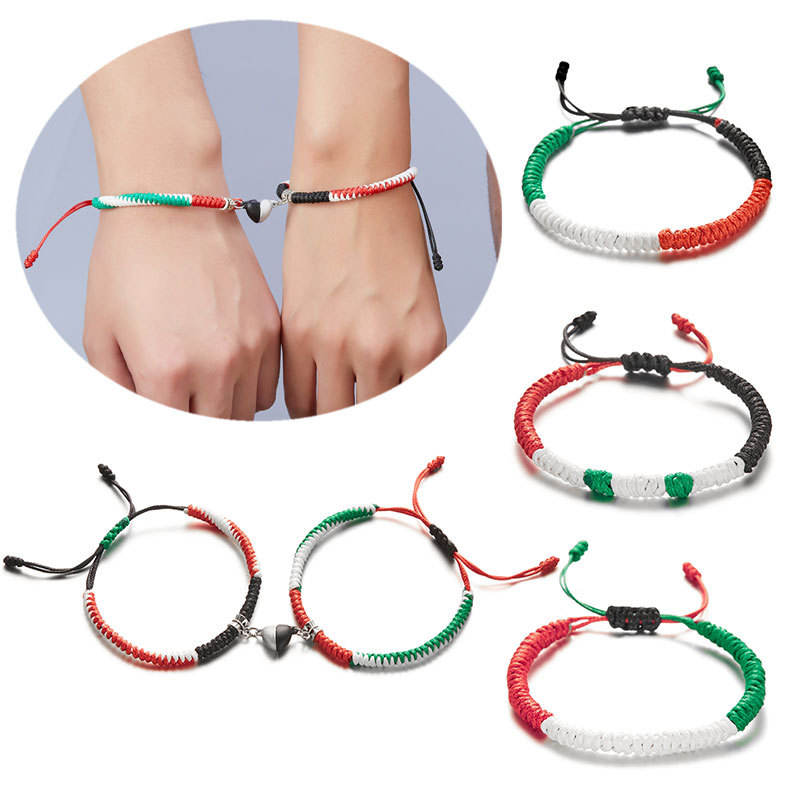 Cikiki Bracelet Drapeau Palestinien, Bracelet De Perles Avec Drapeau Palestinien, Bracelet Réglable Avec Bracelet