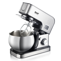 Mélangeurs RAF Kitchen en acier inoxydable 5L Mélangeur de pâte 3 en 1 Mélangeur de nourriture sur pied avec affichage numérique