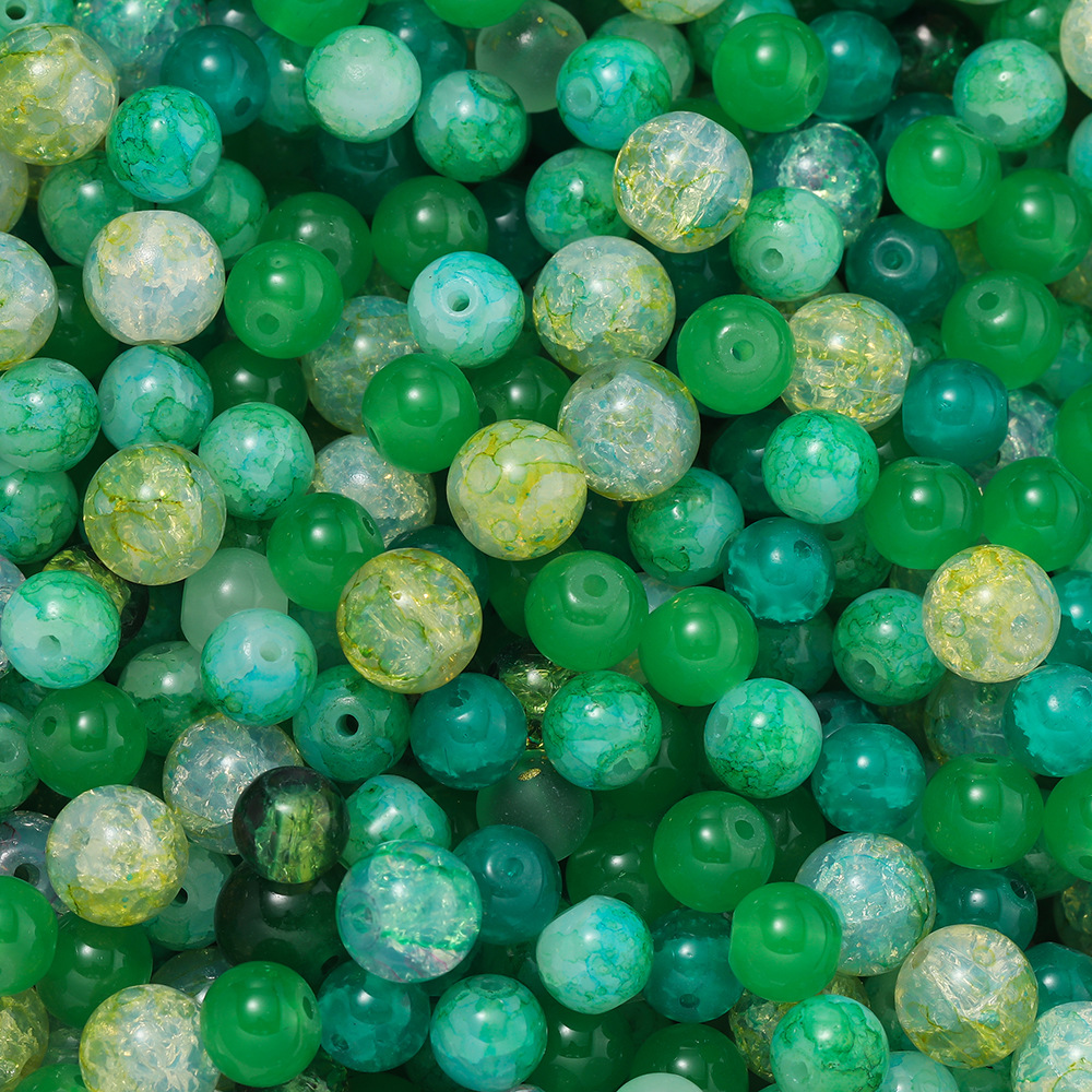 Perles de verre éclatantes aux tons verts