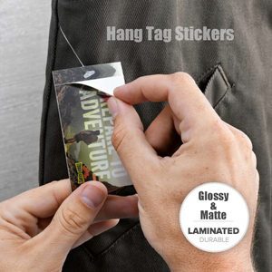 Tùy Chỉnh In Bền Không Thấm Nước Vinyl Nhãn Dán Quần Áo Hat Treo <span class=keywords><strong>Tag</strong></span> Dán Chết Cắt Treo Thẻ Với Nhãn Dán - Product Image 2