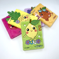 Haute qualité enfants papeterie personnalisé moelleux Journal cahiers avec serrure et clé en peluche crème glacée mignon dessin animé journal à fourrure cahier