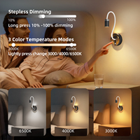 Lampe murale LED moderne pour la maison intelligente, rechargeable par USB, sans fil, avec capteur de mouvement magnétique, réglable, pour chevet