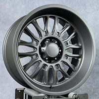 عجلات سيارات رياضية للطرق الوعرة مقاس 20-24×12-14 بوصة، قطعتان من السبائك المطروقة بلون أسود لامع عميق