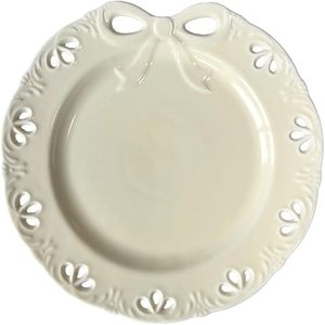 Nœud papillon exquis assiettes en céramique évidées vaisselle vintage <span class=keywords><strong>assiette</strong></span> à plat de nourriture durable ensemble mariages Dessert décoratif - Product Image 1