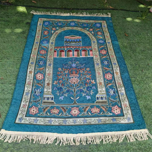 Ergonomic <b>Heated</b> Muslim Prayer Custom Digital Home Picnic Use Machine-Made Chenille Mat with Floral <b>Padding</b> Washable - Product Image 1