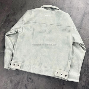 Chaquetas de Cuero Personalizadas Estilo Vintage para Hombre, Chaqueta Corta con Cierre, Estilo Casual, Chaquetas de Cuero PU de Alta Calidad, Fabricante - Product Image 3