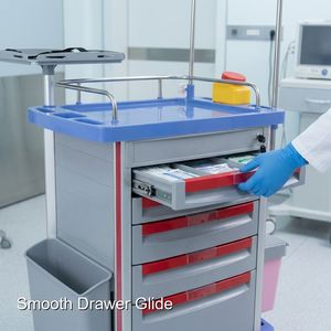 <span class=keywords><strong>Chariot</strong></span> médical certifié ISO Keling Medical, construit avec une structure en acier renforcé pour le transport d'inventaire hospitalier - Product Image 4