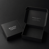 Caja de Envío Corrugada Negra Mate Premium, Caja de Suscripción con Logotipo Personalizado, Empaque para Dispositivos Tecnológicos y Ropa