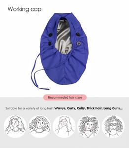 Gorros Quirúrgicos con Forro de Satén para Mujer, Ajustables con Lazo Elástico, Gorro de Enfermera con Banda Absorbente para Cola de Caballo y Cabello Largo - Product Image 3