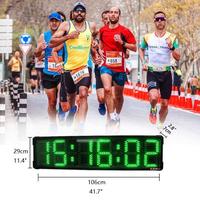 Sistema de Cronometraje para Carreras Deportivas YZ, Reloj Electrónico de Ritmo LED Verde Impermeable de 8 Pulgadas de un Solo Lado, Cronómetro para Maratón